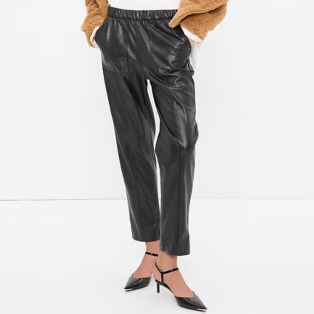 Gap High Rise Vegan Leather Straight Pull-On Pants